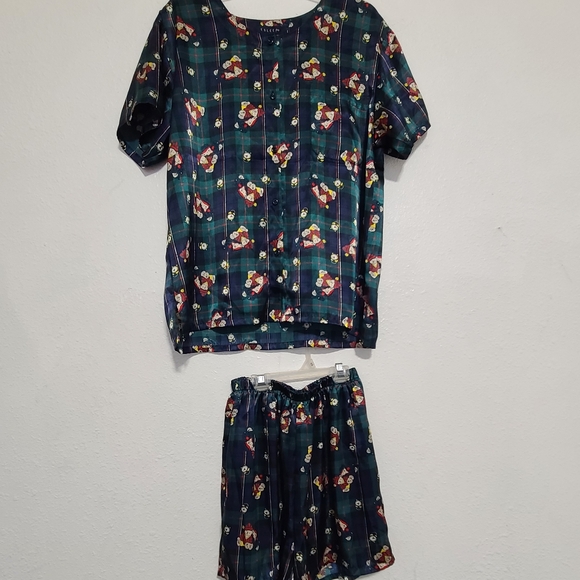 Vintage ESLEEP pajama set shorts sleep set jammies satin - Picture 10 of 12